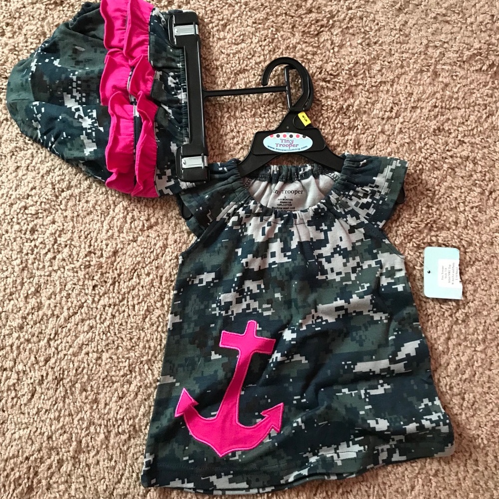 Baby girl Navy camouflage dress
